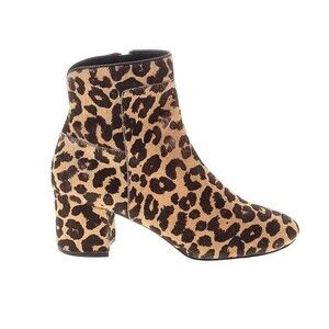 Cole Haan women's 6.5 Leopard Print boots, ankle, chunky heel, animal print